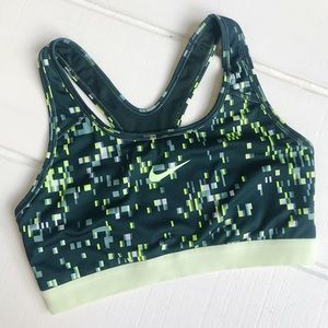 Green Patterned Nike Sports Bra